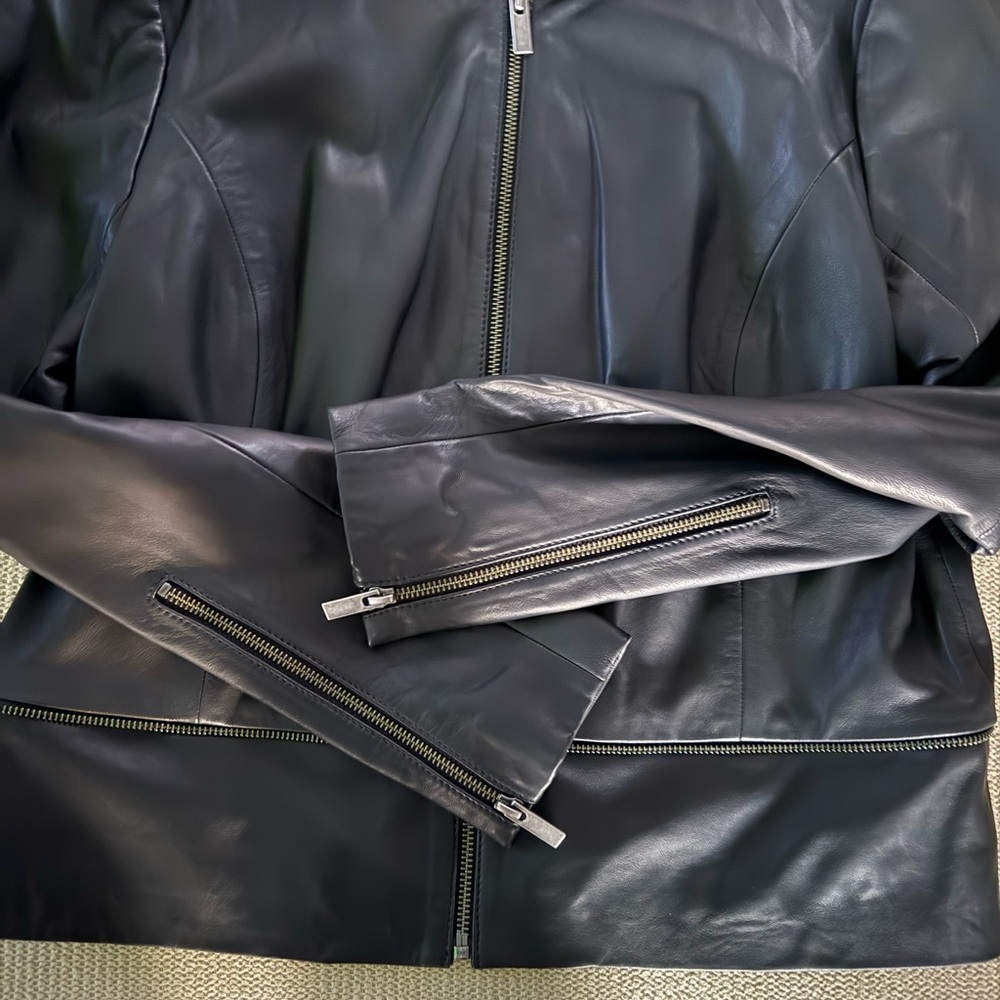 Halogen Midnight Blue Leather Jacket - image 16